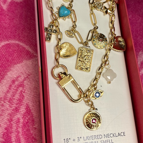 NWT ⚜️💖⚜️ House of Harlow 1960 golden tone charm necklace - Picture 7 of 11